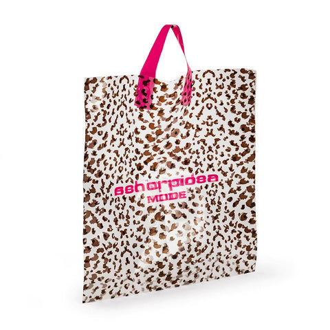 Bedrukte plastic transparante zak luipaardmotief SM model rosie
